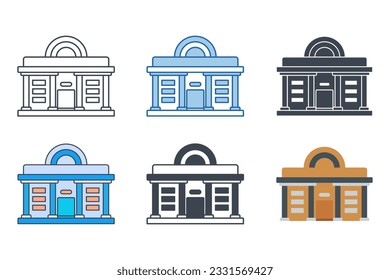 Library icon symbol template for graphic and web design collection logo vector illustration