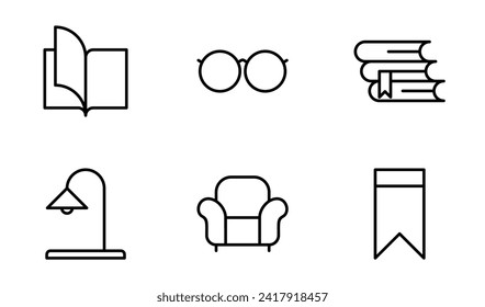 Library icon symbol vector template collection