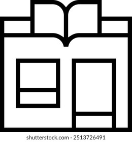 library icon. Thin linear style design isolated on white background