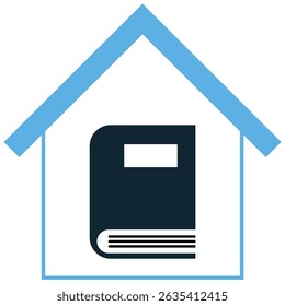 Vetor de ícone de biblioteca para arquivo de livro, sala de estudo ou espaço de recurso de conhecimento. Ideal para aplicativos educacionais, guias institucionais ou ilustrações relacionadas a pesquisa e aprendizagem.