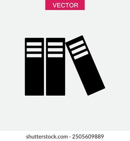 Library icon vector, education sign flat black trendy style illustration for web and app on white background..eps
