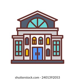 Icono de biblioteca en vector. Ilustración