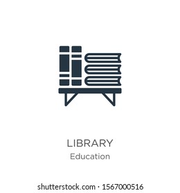 Library icon vector. Trendy flat library icon from education collection isolated on white background. Vector illustration can be used for web and mobile graphic design, logo, eps10