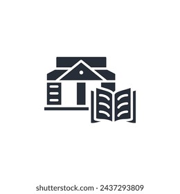 library icon. vector.Editable stroke.linear style sign for use web design,logo.Symbol illustration.