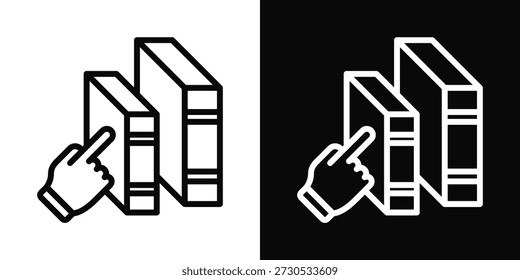 Library Icon White And Black Background Style