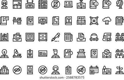 Library icons High-Quality Vector Icons Collection with Editable Stroke. Ideal for Professional and Creative Projects.