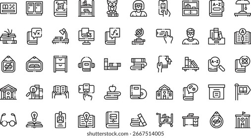 Library icons High-Quality Vector Icons Collection with Editable Stroke. Ideal for Professional and Creative Projects