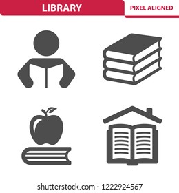 Library Icons. Professional, pixel perfect icons, EPS 10 format.