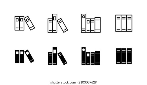 Library icons set. education sign and symbol