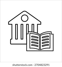 Iconos de Biblioteca. Vector de línea simple