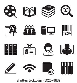 Library Icons Vector Illustration Symbol Set