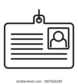 Library id card icon. Outline library id card vector icon for web design isolated on white background