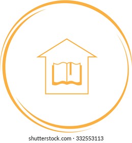 library. Internet button. Vector icon.