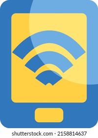 Internet de biblioteca, ilustración, vector sobre fondo blanco.