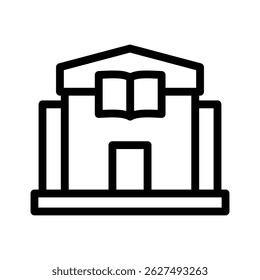 Biblioteca línea icono ilustración Vector gráfico. Gráfico simple del Vector de la ilustración del elemento, conveniente para el App, los Sitios web, y las presentaciones aisladas en el fondo blanco