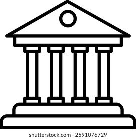 Library Line Vector Icon Design