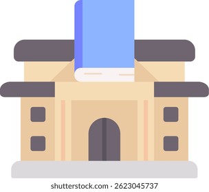 Design de ícone de vetor de linha de biblioteca
