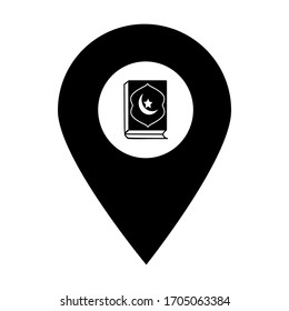 Library location map pin pointer icon. Element of map point for mobile concept and web apps. Icon for website design and app development. Premium book store icon sign