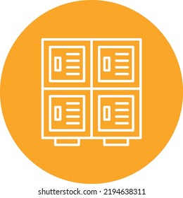 Library Locker line circle icon vector image. Can also be used for web apps, mobile apps and print media.