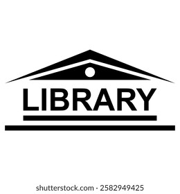 Library logo book reading education learning for knowledge