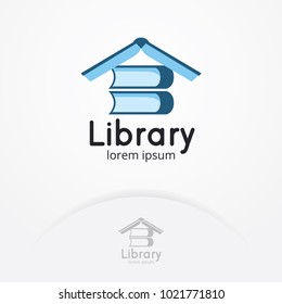 Library logo design. Books vector illustration for Homeschooling, Education, Bookstore. Vector illustration of book icon - vector logo template