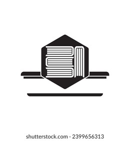 Library logo icon, vector illustration design