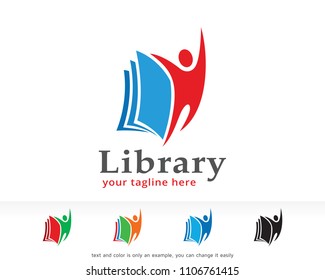 Library Logo Symbol Template Design Vector, Emblem, Design Concept, Creative Symbol, Icon
