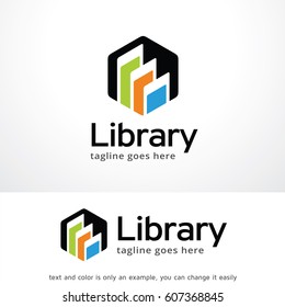 Library Logo Template Vector Design, Abstract Emblem, Design Concept, Creative Symbol, Icon