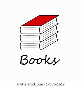 Library logo - three books in a stack