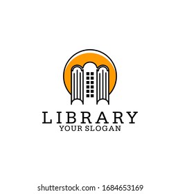 Design-Illustration für Bibliotheks-Logo-Vektorillustrationen