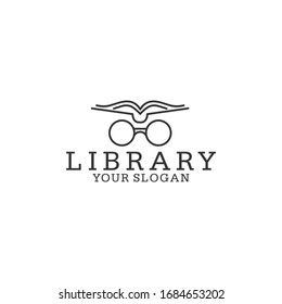 Library Logo Vector Design Illustration