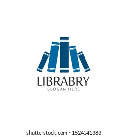 Library logo vector icon illustration design 