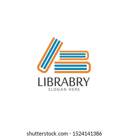 Library logo vector icon illustration design 