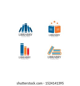 Library logo vector icon illustration design 