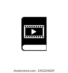 Library Movie Book flat vector icon. Simple solid symbol isolated on white background. Library Movie Book sign design template for web and mobile UI element