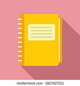 Library notebook icon. Flat illustration of library notebook vector icon for web design