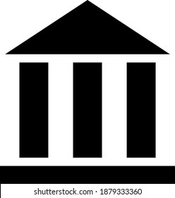 Icono de oficina de biblioteca con estilo plano. Imagen de icono de oficina de biblioteca vectorial aislada en un fondo blanco.