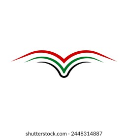 library open book abstract icon logo vector design