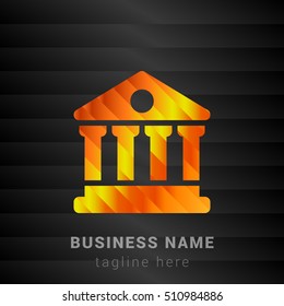 Library Orange, Yellow and Black silk fashion premium icon / Logo