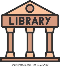 Library Outline Filled Style Icon