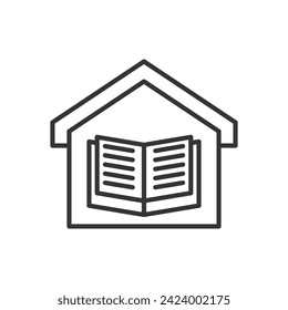 library outline icon pixel perfect for website or mobile app
