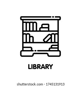 Library outline icon style design illustration on white background eps.10