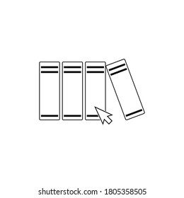 library outline vector icon, e-book icon