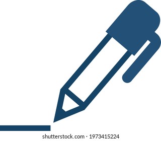 Library pen, icon illustration, vector on white background