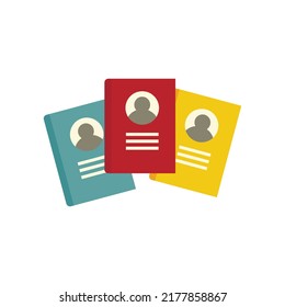 Library personal notebooks icon. Flat illustration of library personal notebooks vector icon isolated on white background