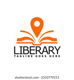 Logo-Vorlage für Bibliothekspunktlinien mit dem Symbol für den Buchblock 