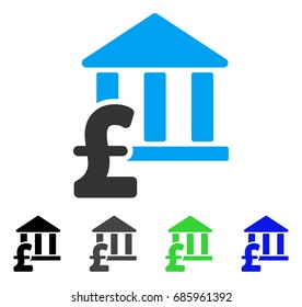 Library Pound Payment flat vector pictogram. Colored library pound payment gray, black, blue, green icon versions. Flat icon style for graphic design.