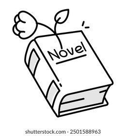 Bibliothek und Doodle-Icons lesen