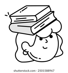 Biblioteca y lectura de iconos de Doodle