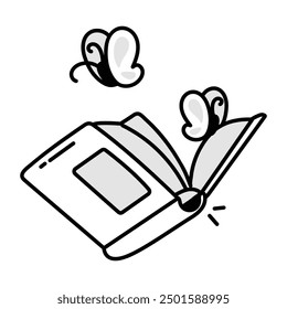Bibliothek und Doodle-Icons lesen